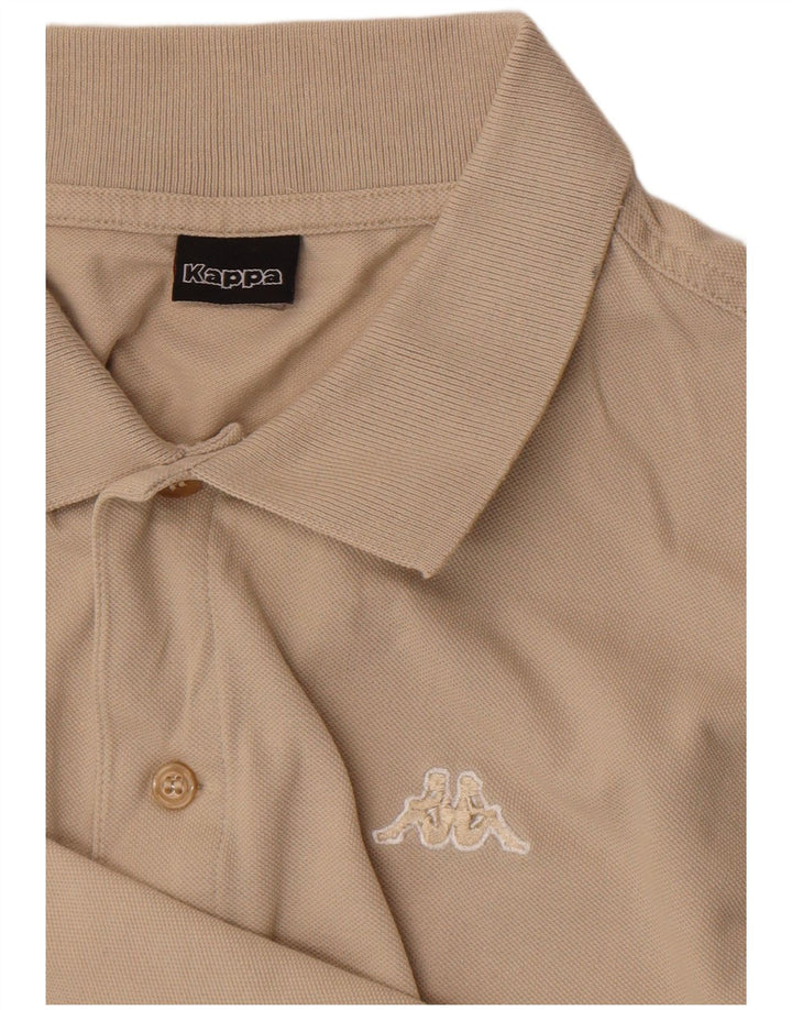 Kappa Mens Long Sleeve Polo Shirt Large Beige