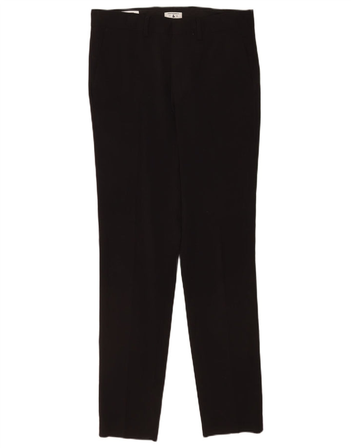 Jack & Jones Mens Slim Chino Trousers W30 L32 Black Polyester