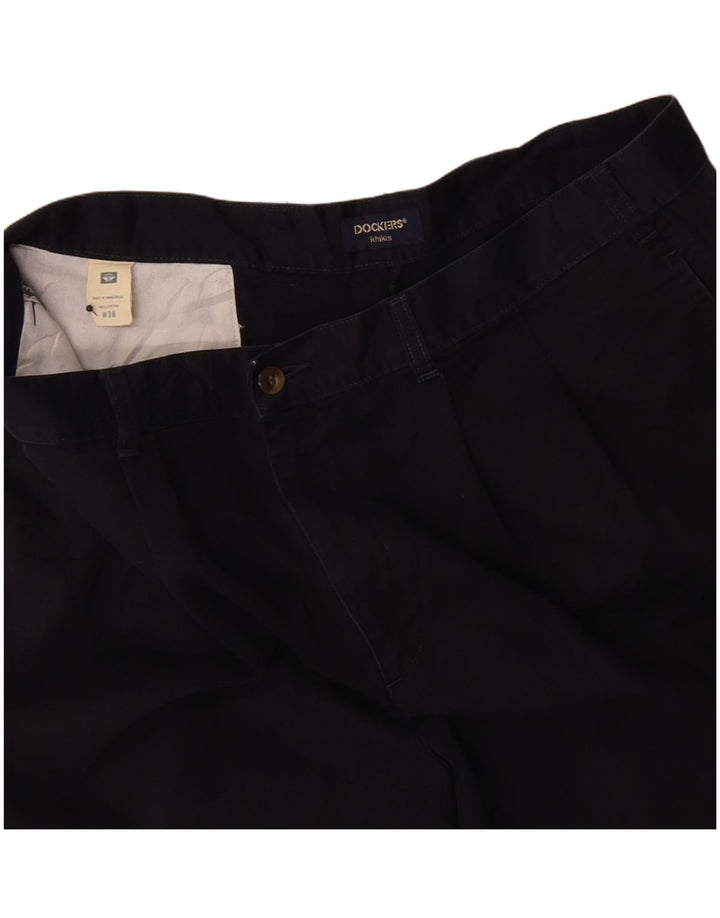 Dockers Mens Pegged Chino Shorts W38 XL  Navy Blue Cotton