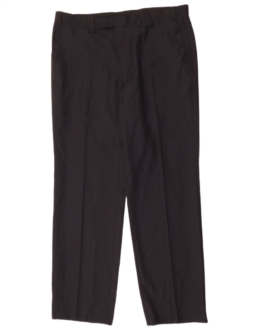 Marks & Spencer Mens Suit Trousers W38 L33 Navy Blue Striped Polyester