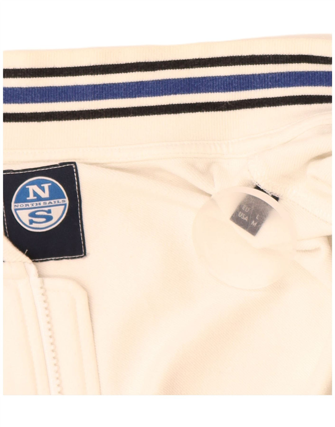 NORTH SAILS Womens Graphic Tracksuit Top Jacket UK 14 Medium White Cotton