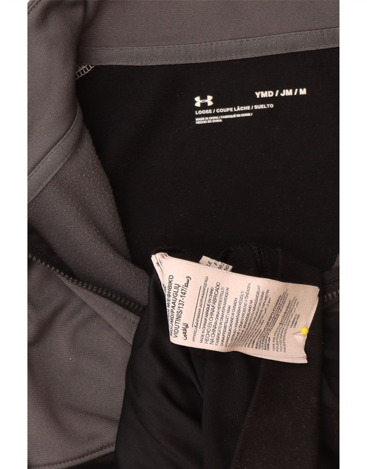 Under Armour Boys Tracksuit Top Jacket 9-10 Years Medium Black Colourblock
