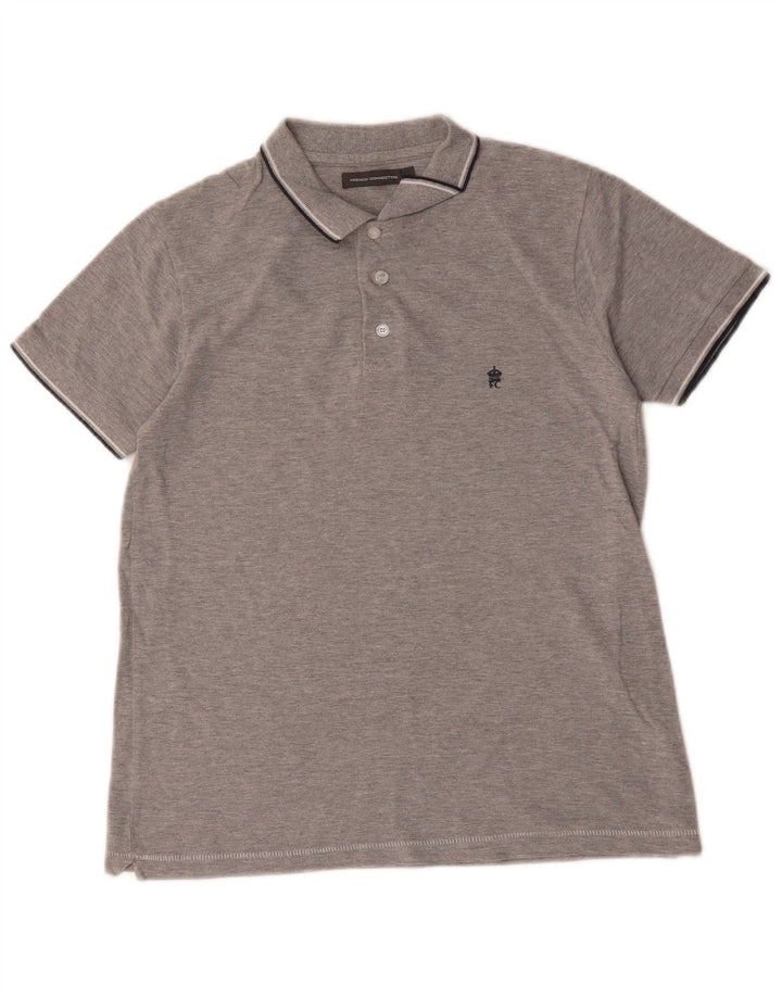 French Connection Mens Polo Shirt Small Grey Cotton