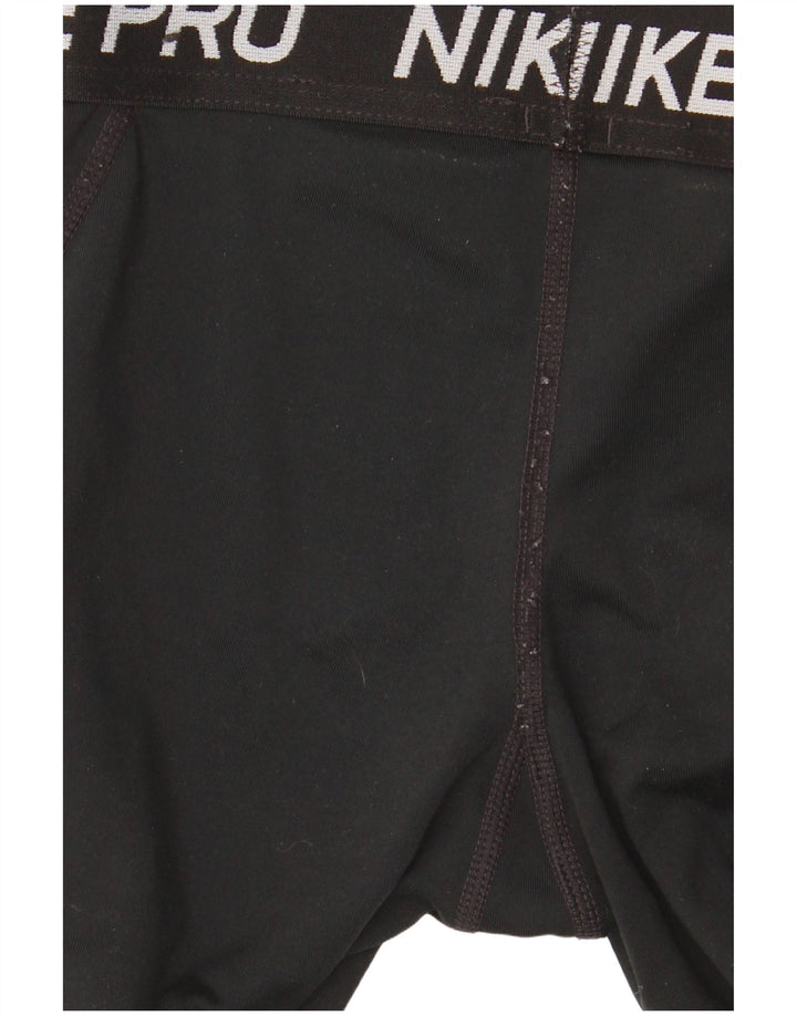 Nike Girls Dri Fit Graphic Leggings 9-10 Years Black Polyester