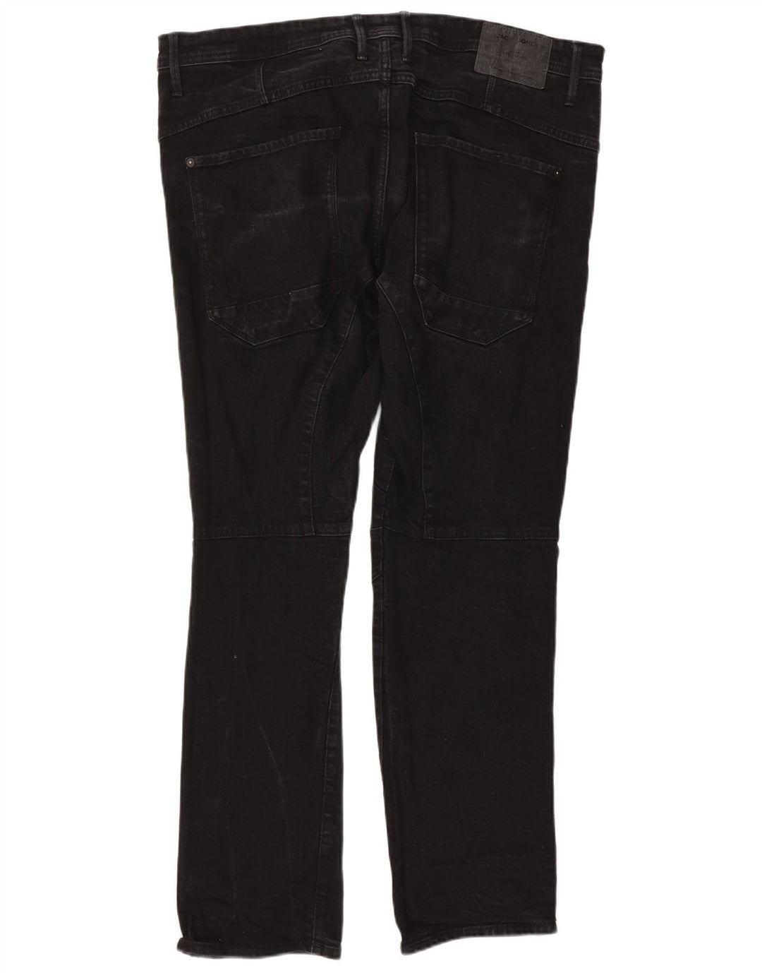 Jack & Jones Mens Straight Jeans W38 L32 Black Cotton