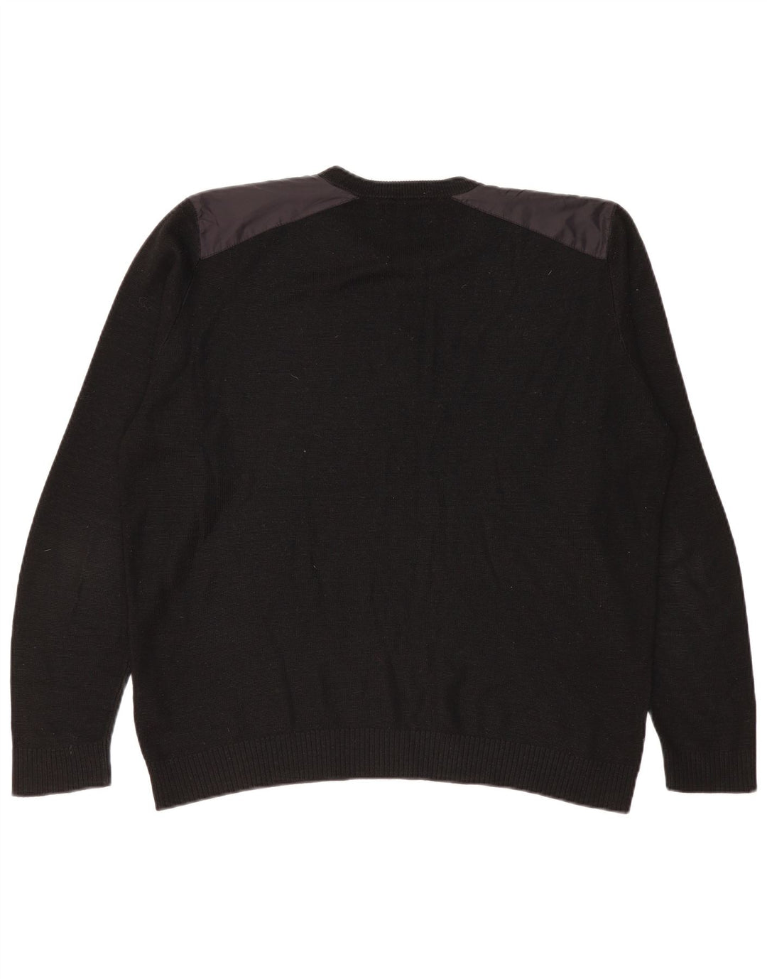 Zara Mens Crew Neck Jumper Sweater XL Black Acrylic