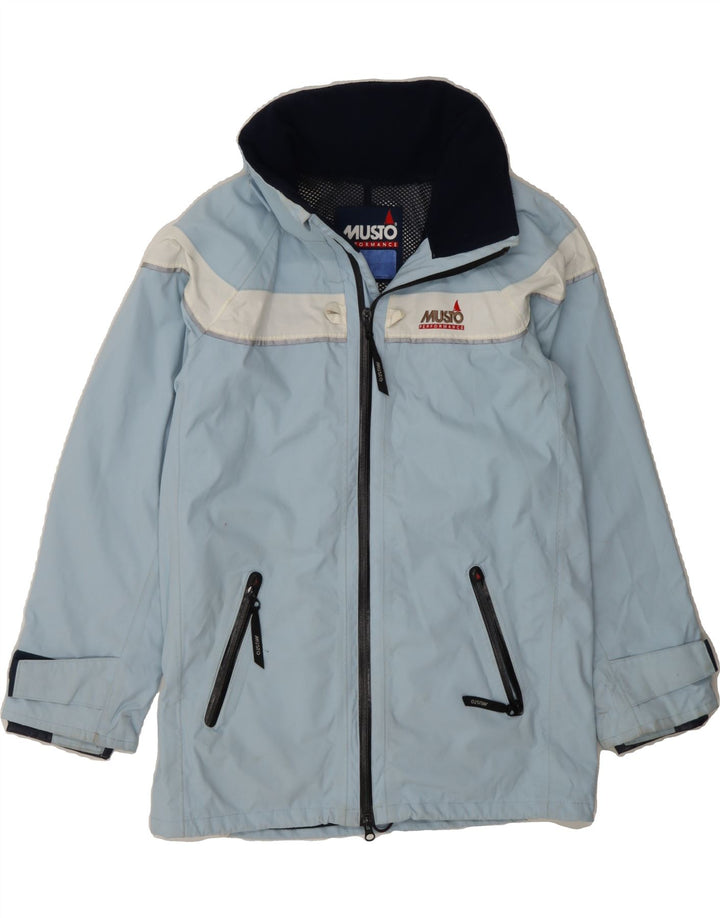MUSTO Boys Windbreaker Jacket 12-13 Years Large  Blue Colourblock Nylon Vintage Musto and Second-Hand Musto from Messina Hembry 