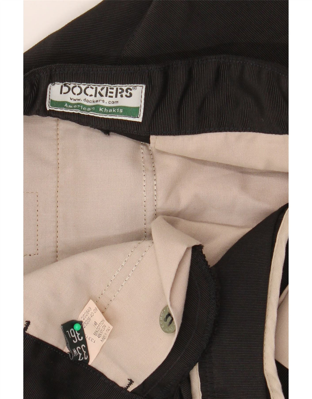 DOCKERS Mens Khakis Straight Chino Trousers W33 L30 Black Cotton