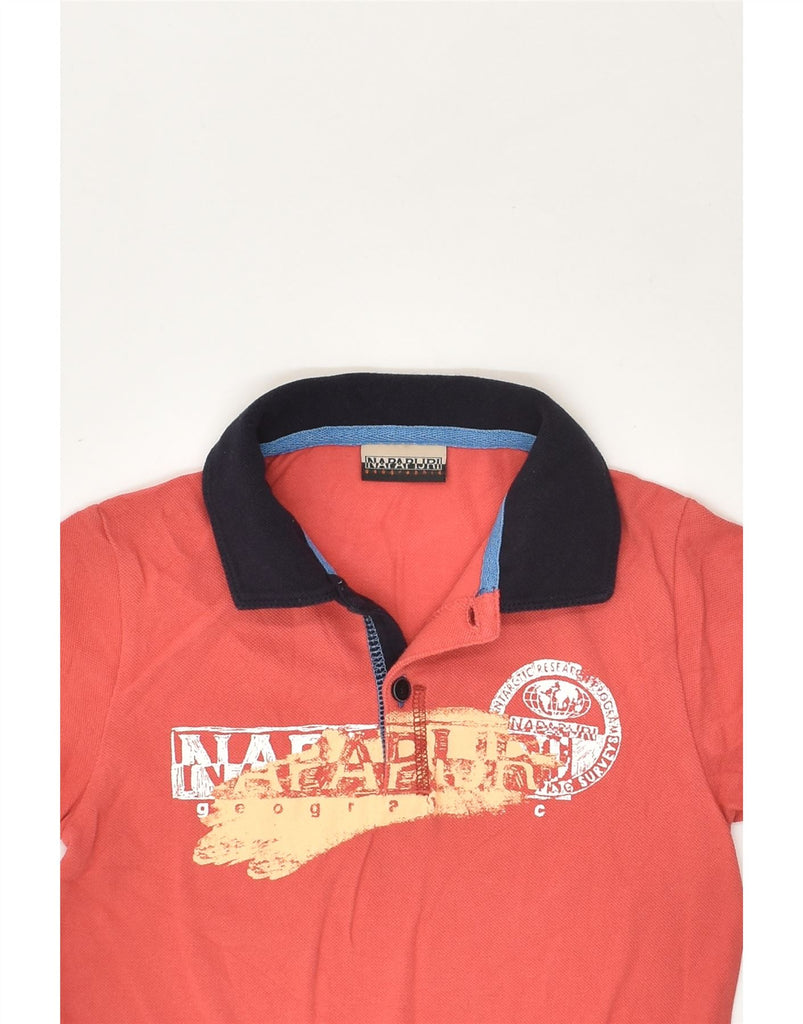 NAPAPIJRI Boys Graphic Polo Shirt 5-6 Years Red Cotton | Vintage Napapijri | Thrift | Second-Hand Napapijri | Used Clothing | Messina Hembry 