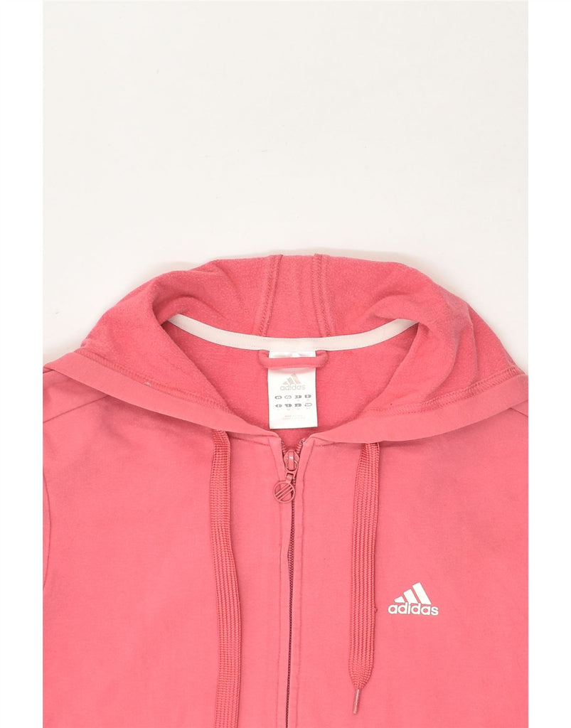 ADIDAS Womens Zip Hoodie Sweater UK 10 Small Pink Cotton | Vintage Adidas | Thrift | Second-Hand Adidas | Used Clothing | Messina Hembry 