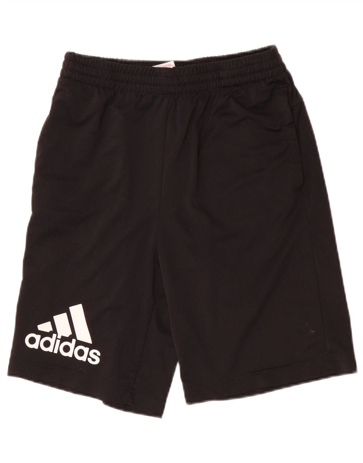Adidas Boys Climalite Graphic Sport Shorts 13-14 Years Black Polyester