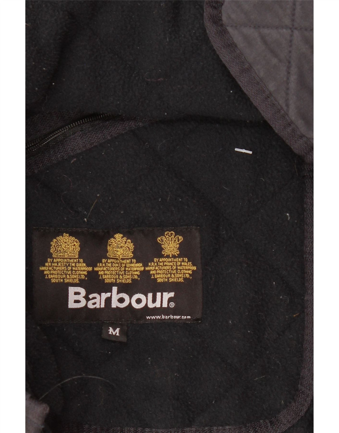 Barbour Mens Quilted Jacket UK 38 Medium Navy Blue Polyester
