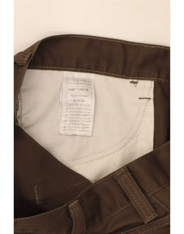 Carhartt Mens Casual Shorts W32 Medium Brown Polyester