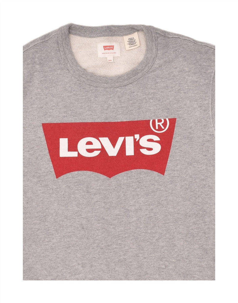 LEVI'S Mens Graphic Sweatshirt Jumper 2XS Grey Cotton | Vintage Levi's | Thrift | Second-Hand Levi's | Used Clothing | Messina Hembry 