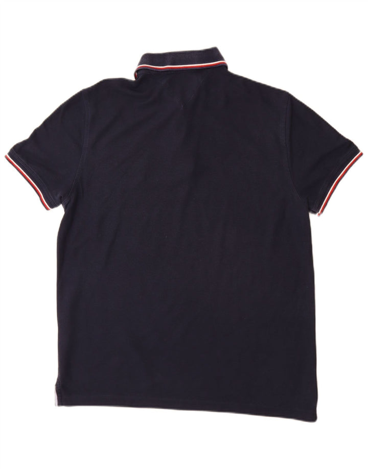 Tommy Hilfiger Mens Polo Shirt Medium Navy Blue Cotton