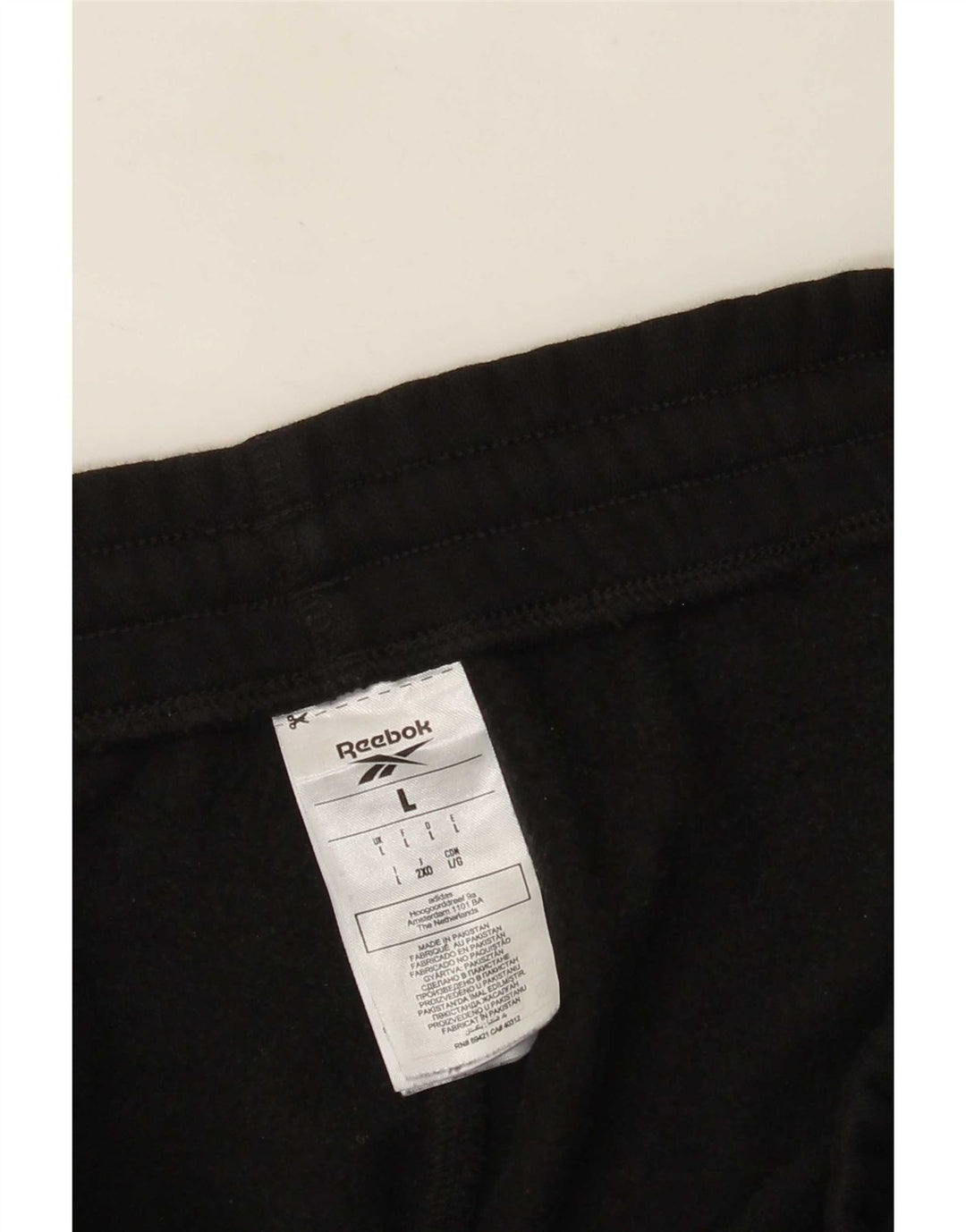 Reebok Mens Tracksuit Trousers Joggers Large Black Cotton