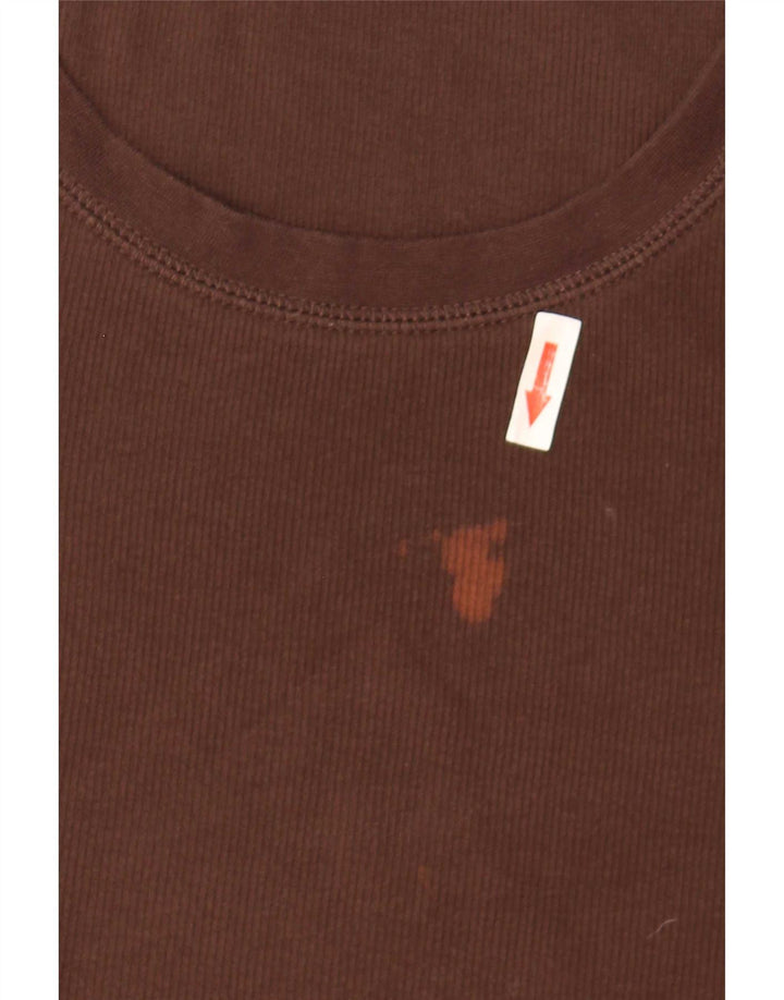 Zara Womens Top Long Sleeve UK 8 Small Brown