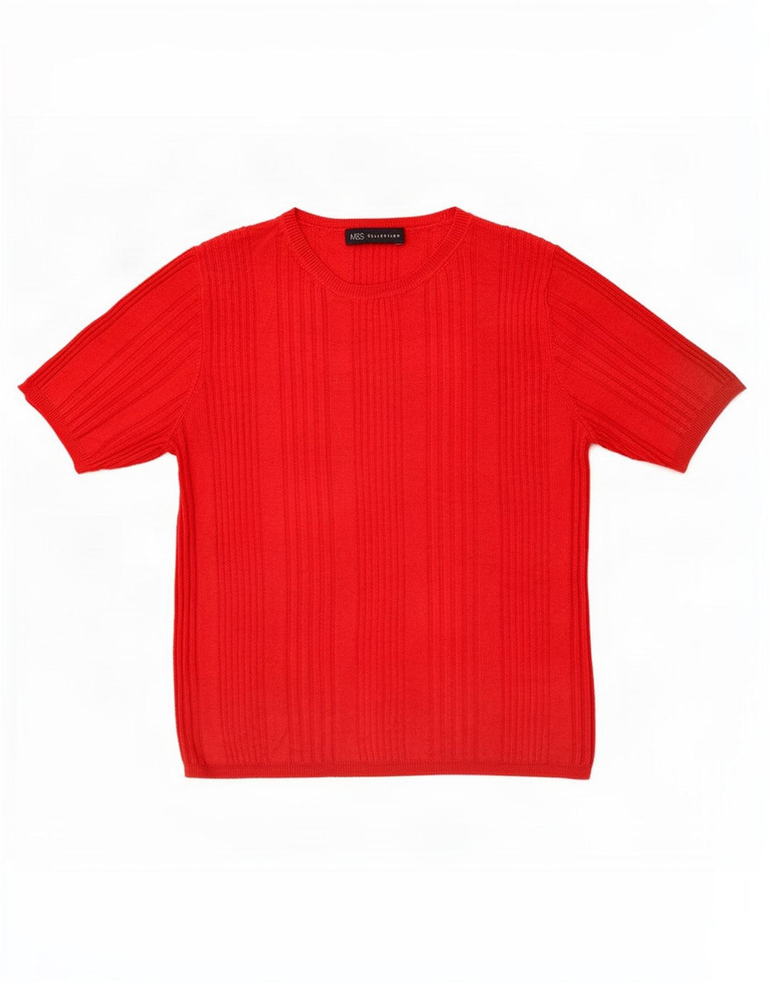 Marks & Spencer Womens T-Shirt Top UK 12 Medium Red Viscose