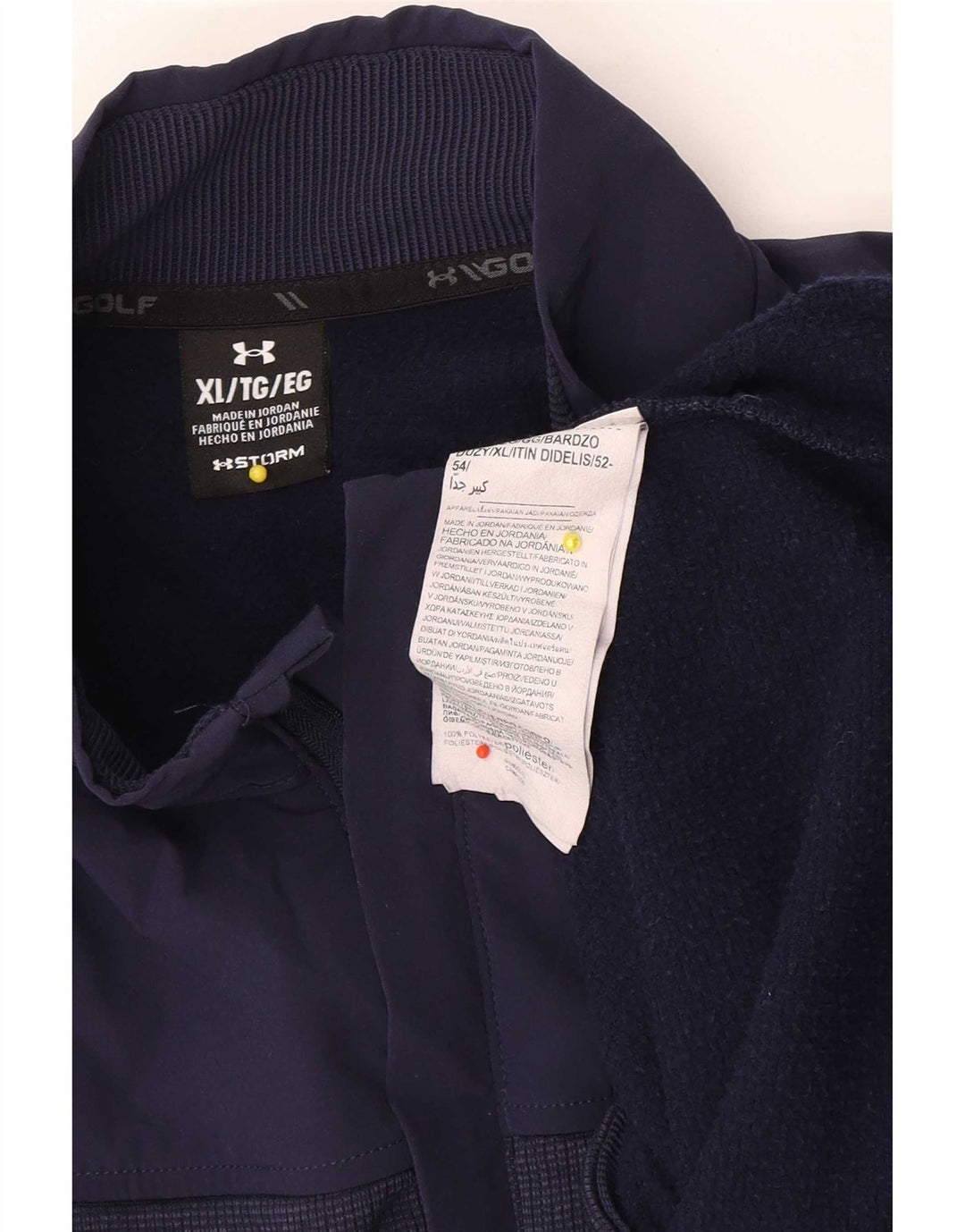 Under Armour Mens Zip Neck Sweatshirt Jumper XL Navy Blue Polyester