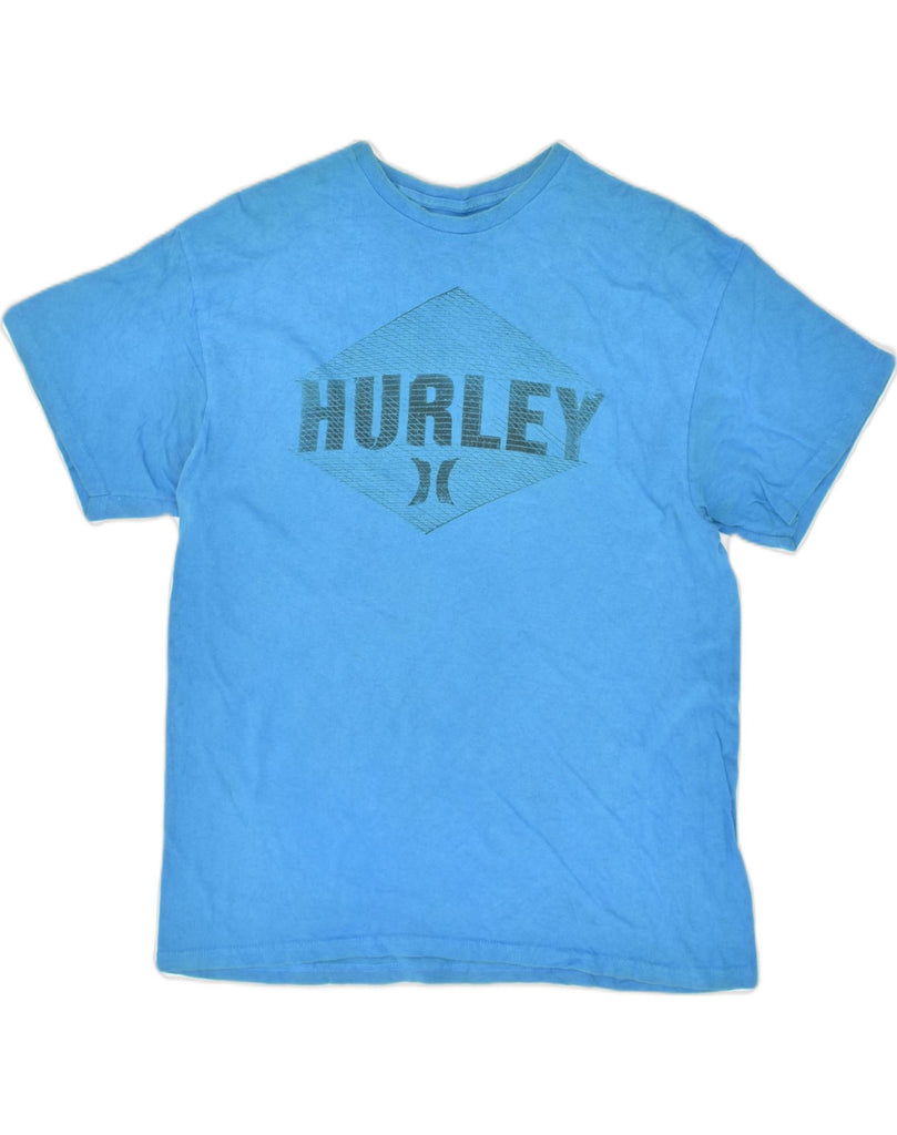 HURLEY Mens Graphic T-Shirt Top Large Blue Cotton | Vintage Hurley | Thrift | Second-Hand Hurley | Used Clothing | Messina Hembry 