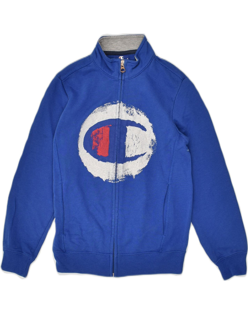 CHAMPION Boys Graphic Tracksuit Top Jacket 7-8 Years Small  Blue Cotton | Vintage Champion | Thrift | Second-Hand Champion | Used Clothing | Messina Hembry 