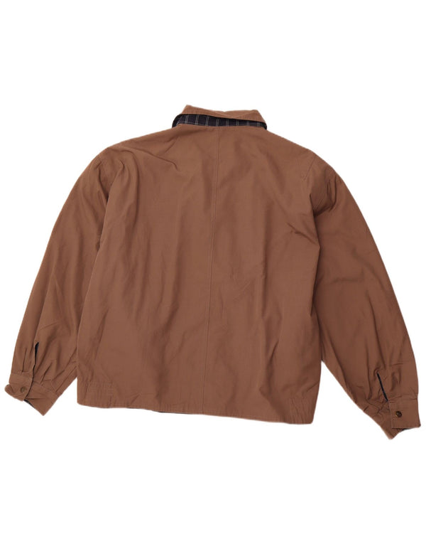 VINTAGE Mens Reversible Jacket UK 40 Large Brown Check Polyester
