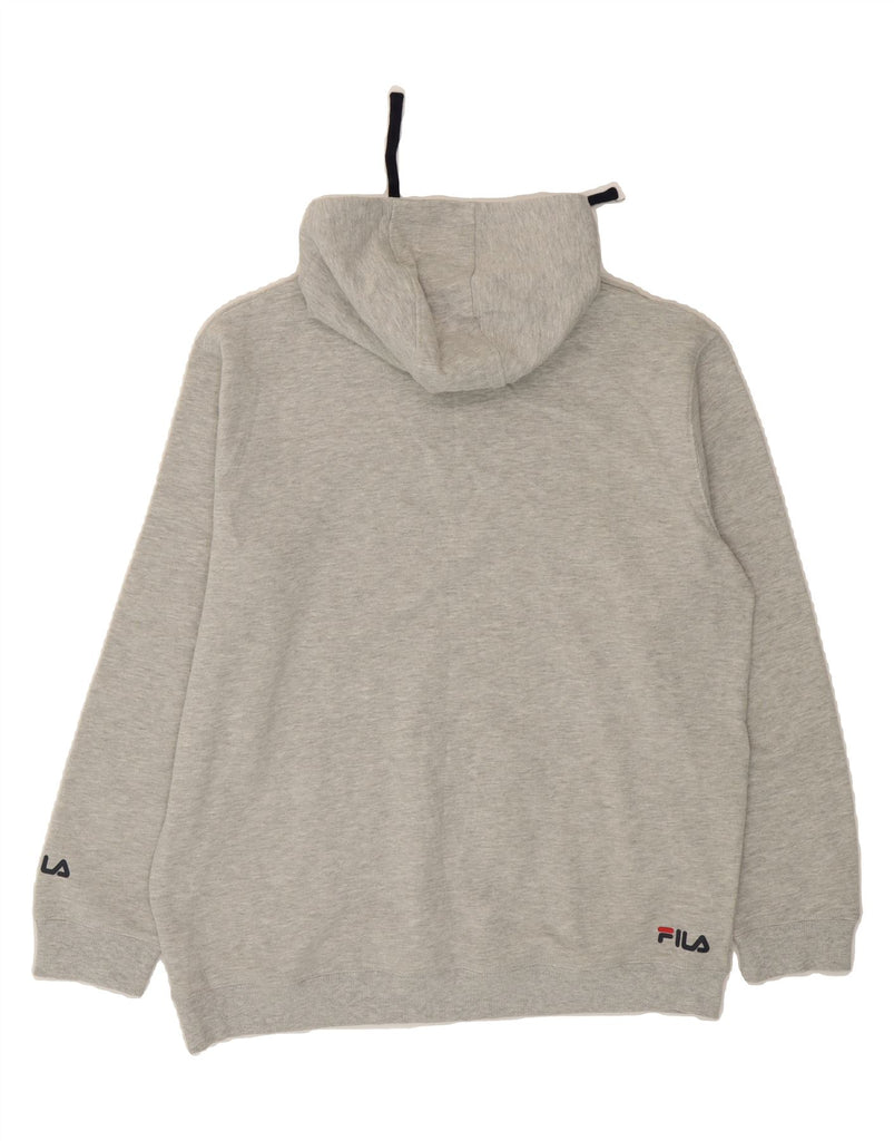 FILA Mens Graphic Hoodie Jumper 2XL Grey Cotton Vintage Fila and Second-Hand Fila from Messina Hembry 