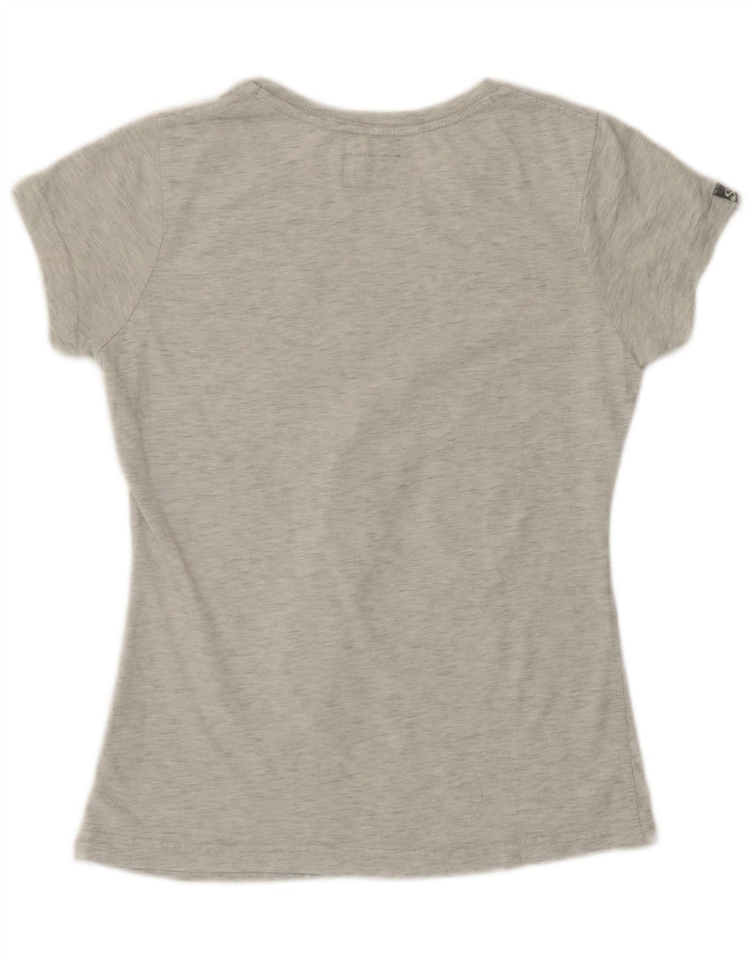Superdry Womens Graphic T-Shirt Top UK 12 Medium Grey Flecked Polyester