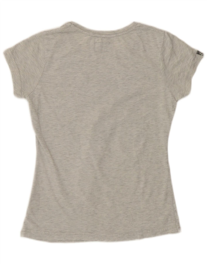 Superdry Womens Graphic T-Shirt Top UK 12 Medium Grey Flecked Polyester