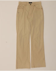 TRUSSARDI Womens Bootcut Casual Trousers W24 L26 Beige Cotton