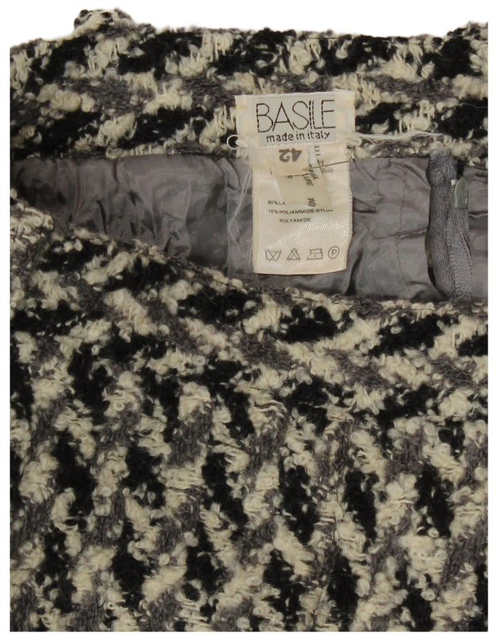 Basile Womens Pencil Skirt IT 42 Medium W28 Multicoloured Geometric Wool