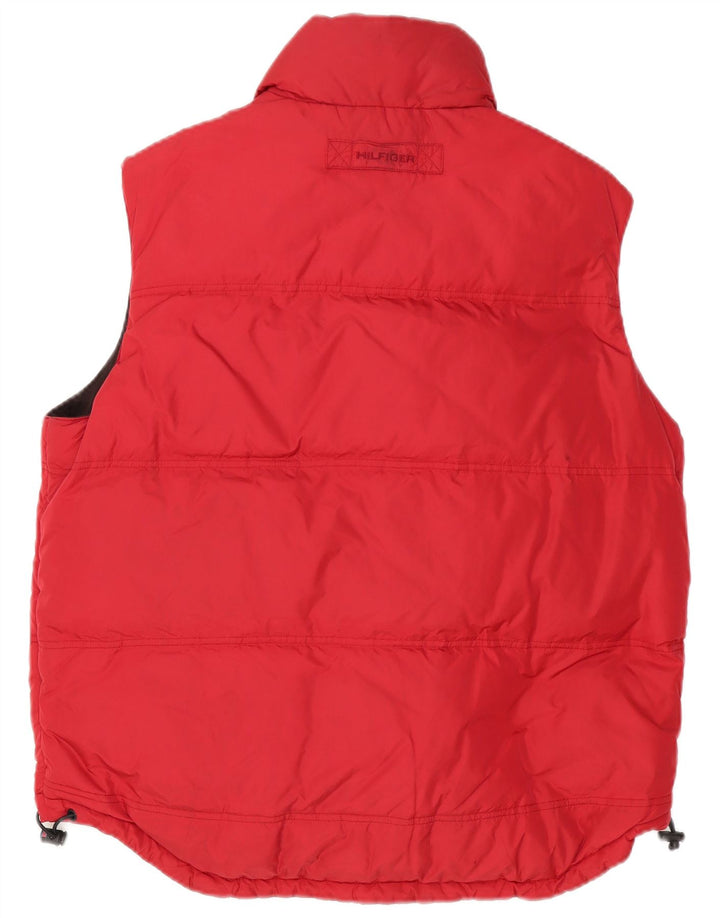 Tommy Hilfiger Mens Reversible Padded Gilet UK 38 Medium Red Polyester