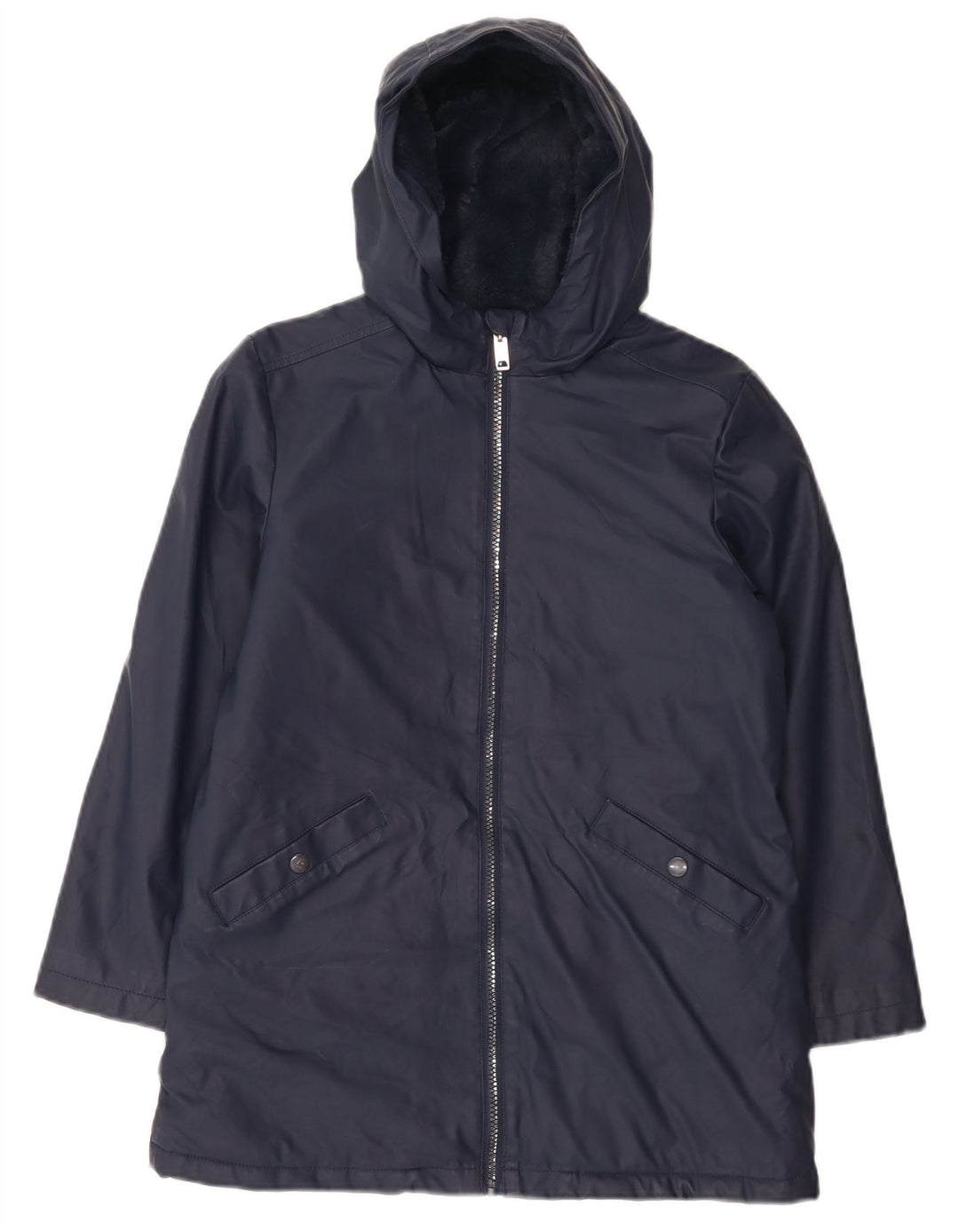 Marks & Spencer Boys Hooded Sherpa Jacket 10-11 Years Navy Blue