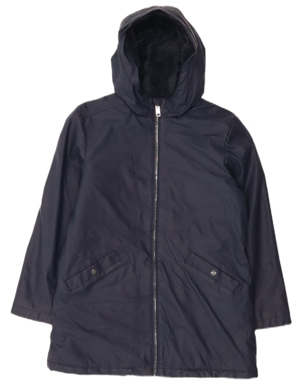 Marks & Spencer Boys Hooded Sherpa Jacket 10-11 Years Navy Blue