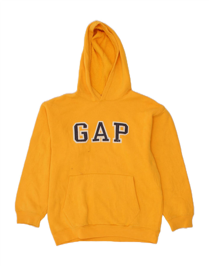 GAP Boys Graphic Hoodie Jumper 14-15 Years 2XL Yellow Cotton Vintage Gap and Second-Hand Gap from Messina Hembry 