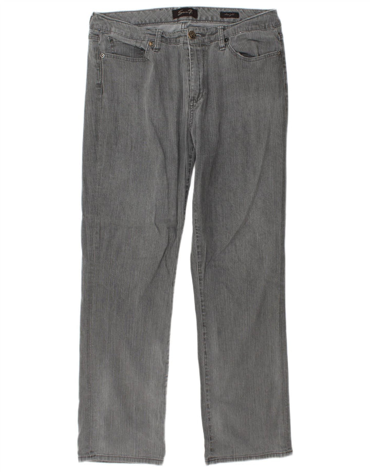 Seven 7 Womens Straight Jeans US 12 Large W34 L31 Grey Cotton