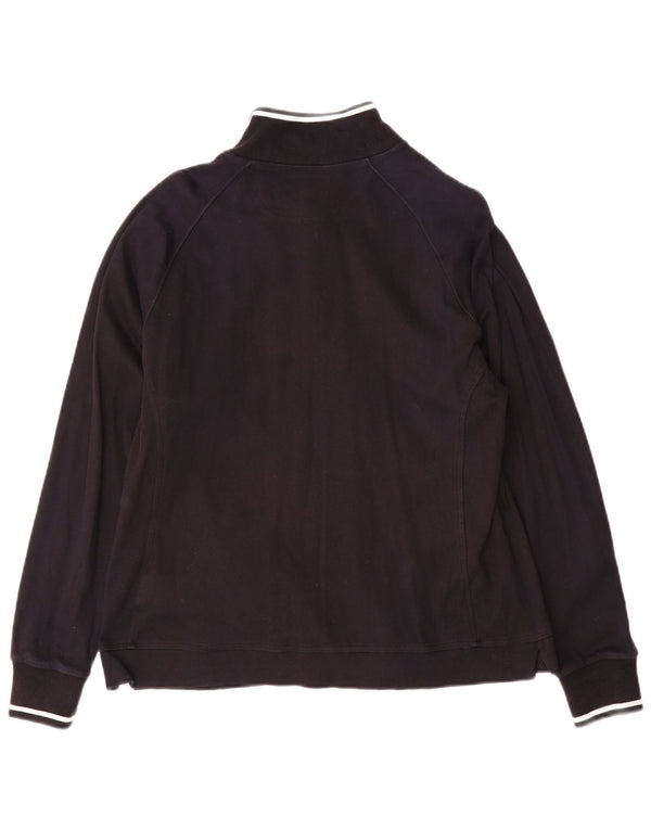 Champion Womens Tracksuit Top Jacket UK 16 Large Black Cotton