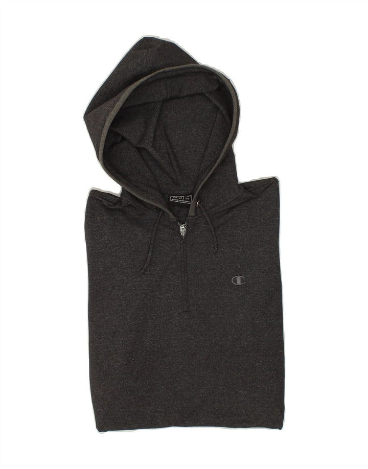 CHAMPION Womens Hoodie Jumper UK 16 Large Grey Nylon Vintage Champion and Second-Hand Champion from Messina Hembry 
