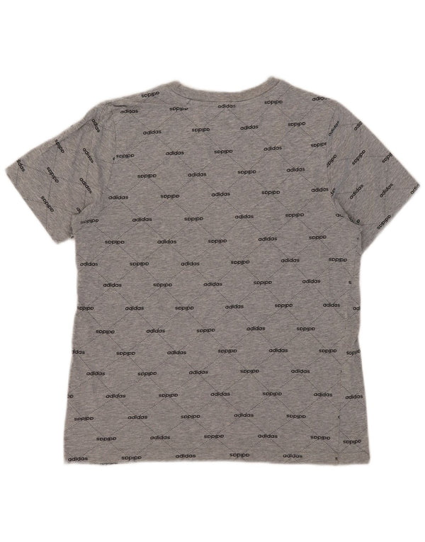 Adidas Boys Graphic T-Shirt Top 13-14 Years Large Grey Cotton