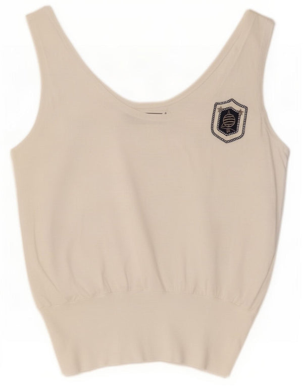Marina Yachting Womens Vest Top UK 12 Medium White Cotton