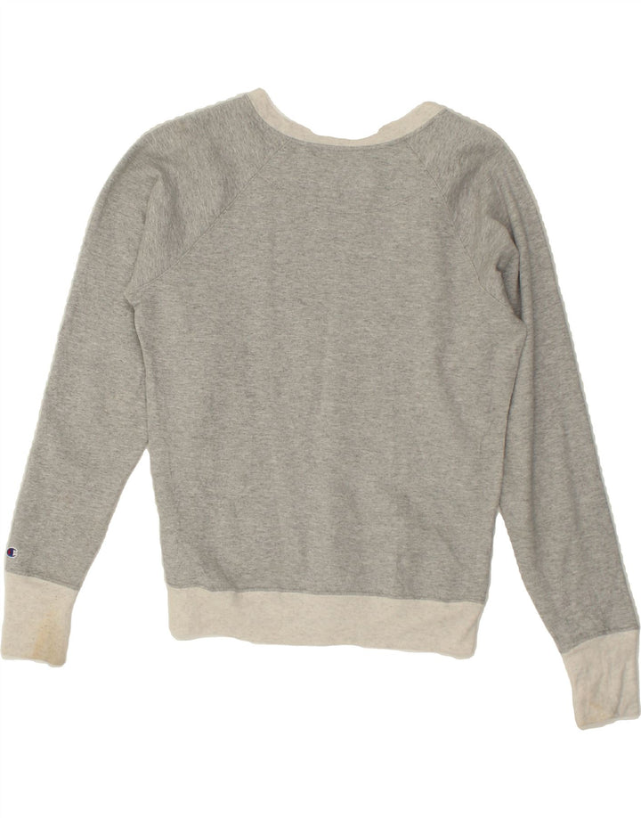 CHAMPION Womens Graphic Sweatshirt Jumper UK 10 Small Grey Vintage Champion and Second-Hand Champion from Messina Hembry 