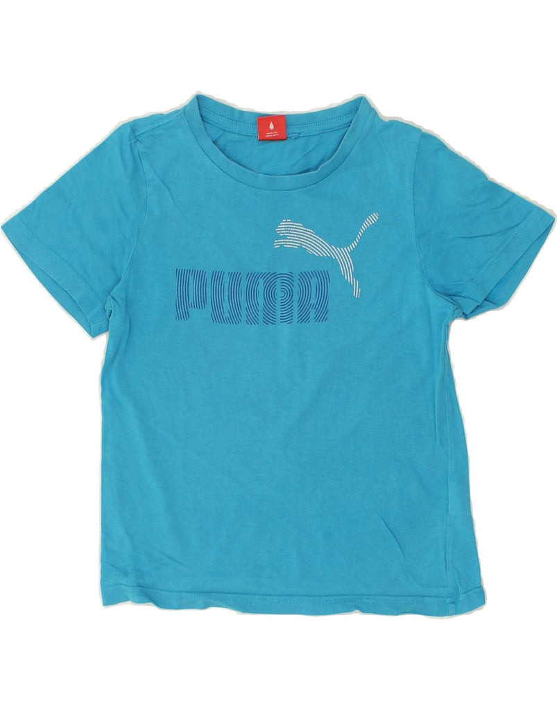 PUMA Boys Graphic T-Shirt Top 7-8 Years Small Blue Cotton | Vintage Puma | Thrift | Second-Hand Puma | Used Clothing | Messina Hembry 