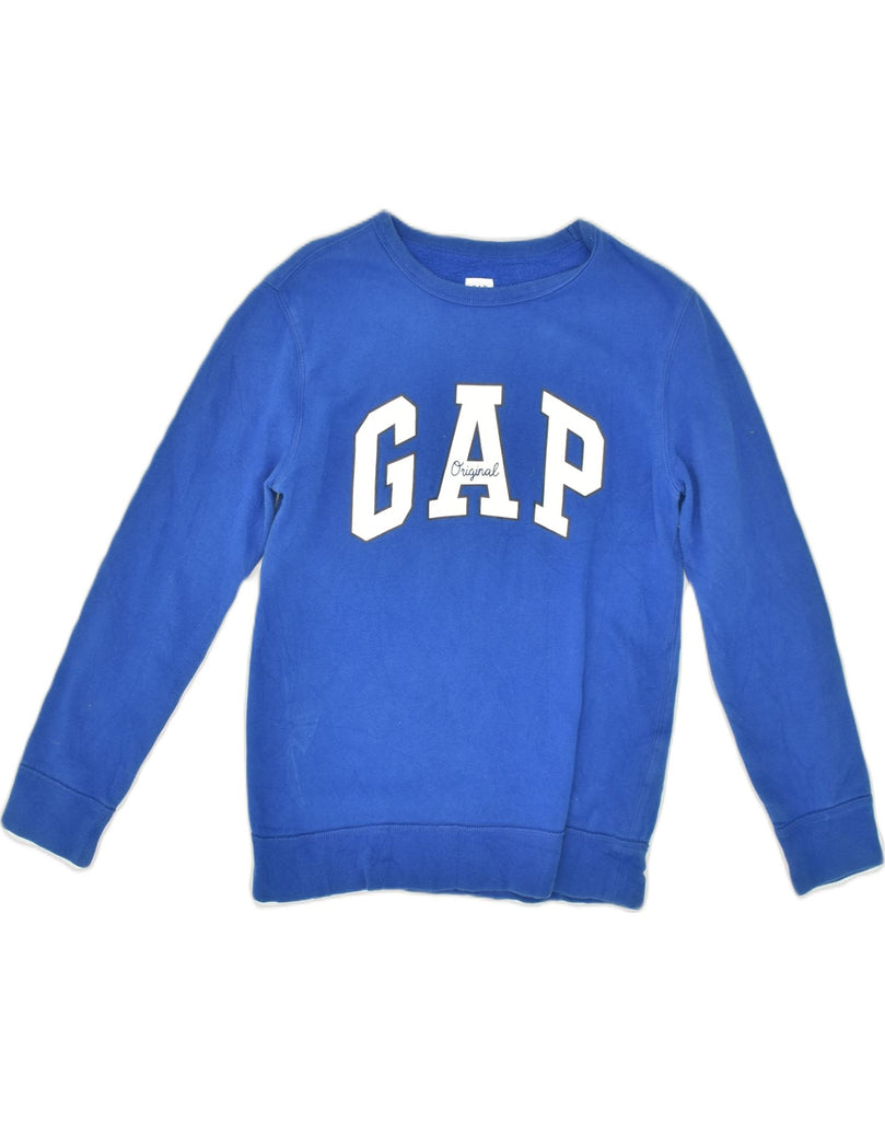 GAP Girls Graphic Sweatshirt Jumper 12-13 Years 2XL Blue Cotton | Vintage Gap | Thrift | Second-Hand Gap | Used Clothing | Messina Hembry 