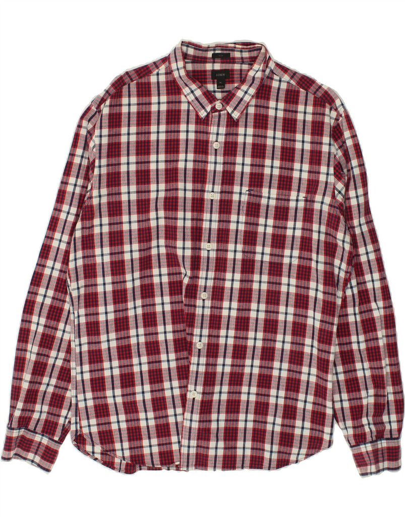 J. CREW Mens Slim Shirt XL Red Check Cotton | Vintage J. Crew | Thrift | Second-Hand J. Crew | Used Clothing | Messina Hembry 