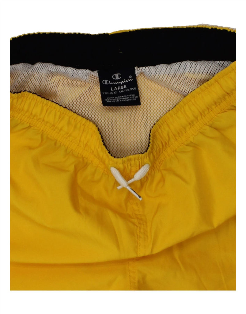 CHAMPION Boys Sport Shorts 11-12 Years Large Yellow | Vintage Champion | Thrift | Second-Hand Champion | Used Clothing | Messina Hembry 