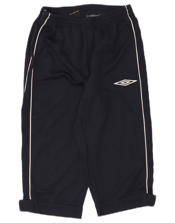 UMBRO Womens Capri Tracksuit Trousers UK 16 Large Navy Blue Polyester