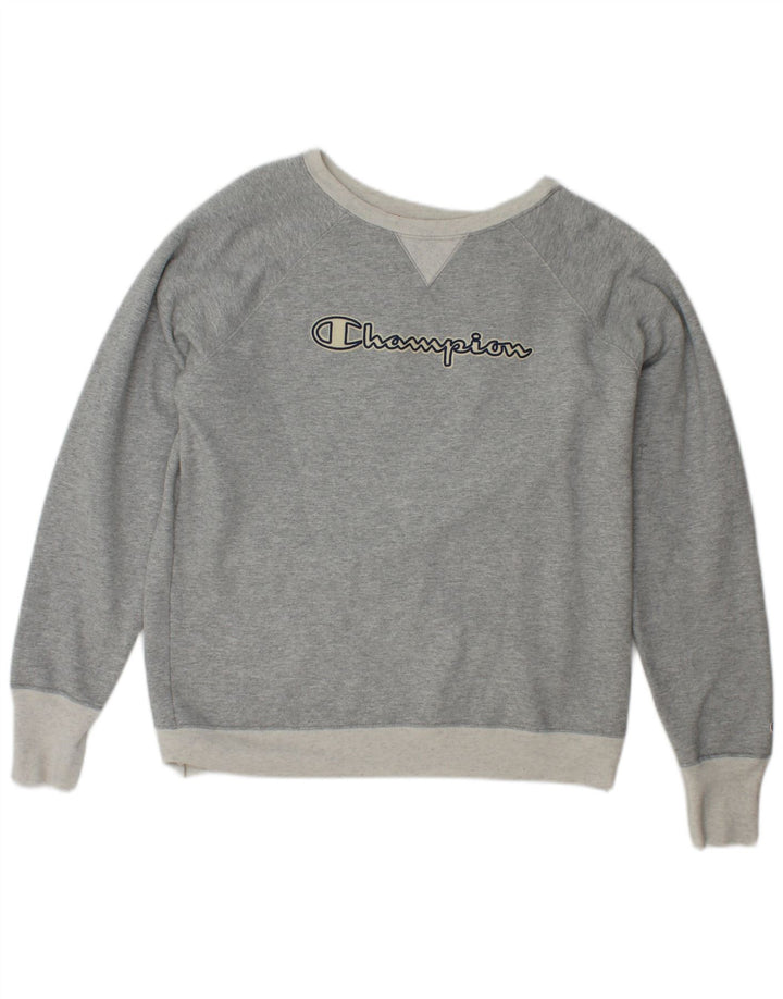 CHAMPION Womens Graphic Sweatshirt Jumper UK 16 Large Grey