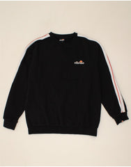 ELLESSE Mens Sweatshirt Jumper XL Black Colourblock Cotton