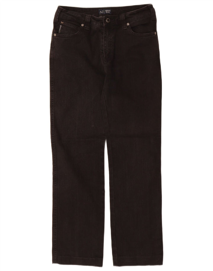 ARMANI Womens Straight Jeans W29 L29 Black Cotton