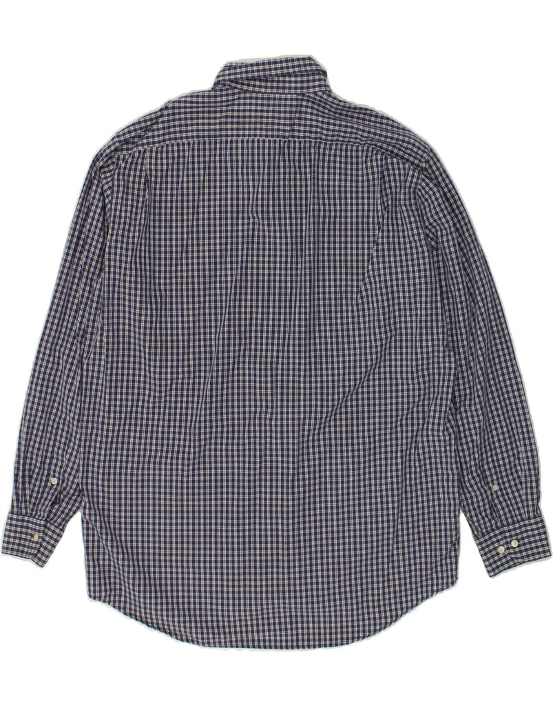 LACOSTE Mens Loose Fit Shirt Size 41 Medium Navy Blue Check Cotton | Vintage Lacoste | Thrift | Second-Hand Lacoste | Used Clothing | Messina Hembry 